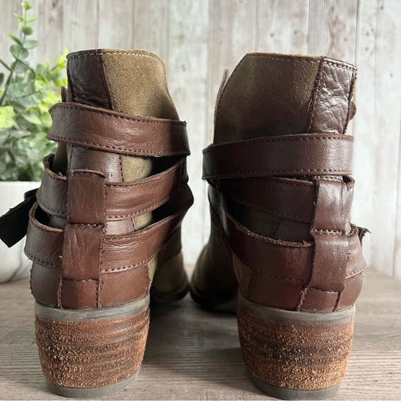 lavorazione artigiana womens green suede boots leather strappy Ralph Lauren 8 - Picture 5 of 7